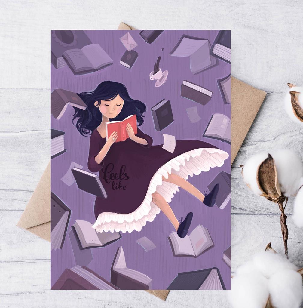 Открытка "Книжные миры"