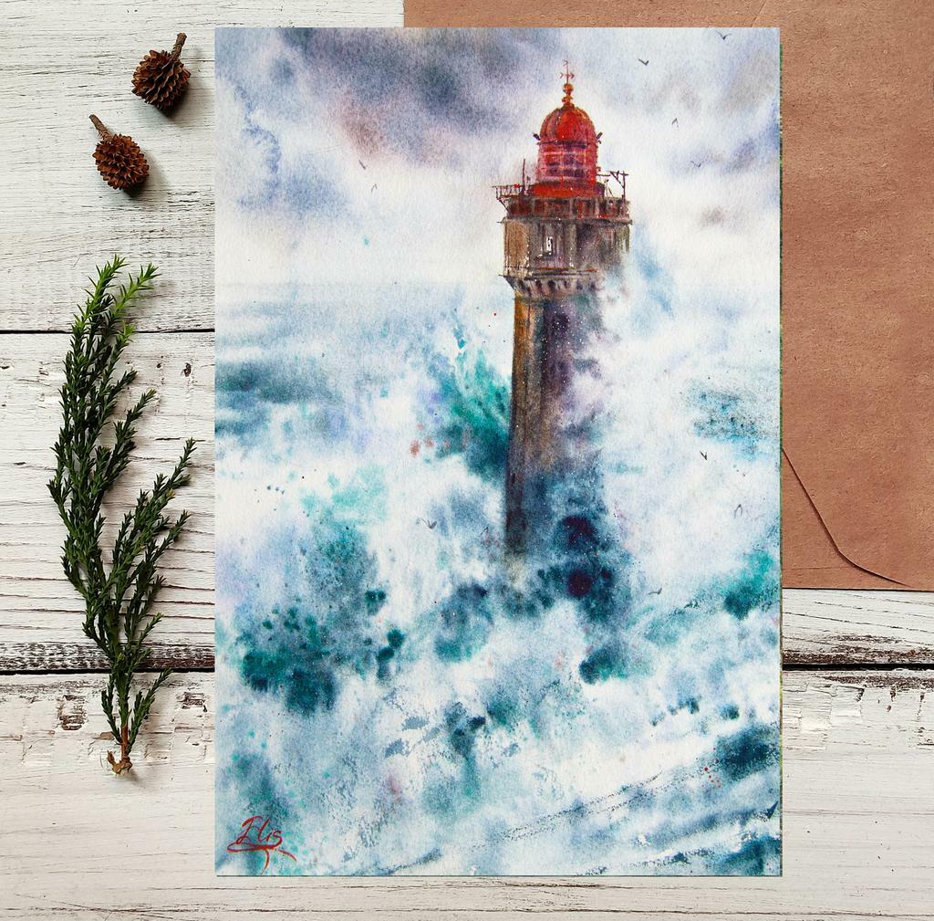 Почтовая открытка "Волны"