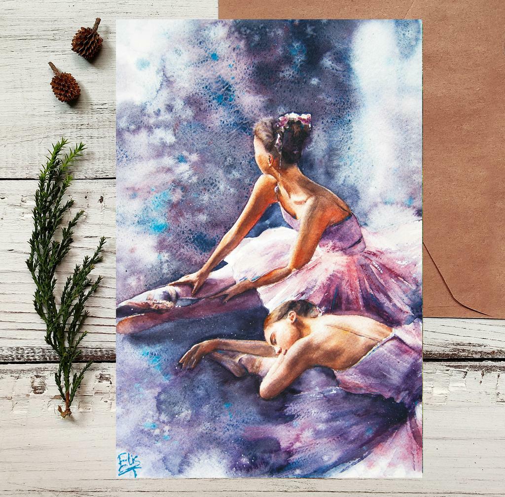 Почтовая открытка "Балерины"