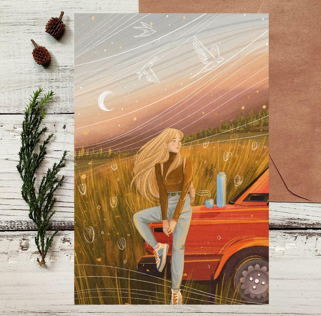 Открытка "Встречая закат"