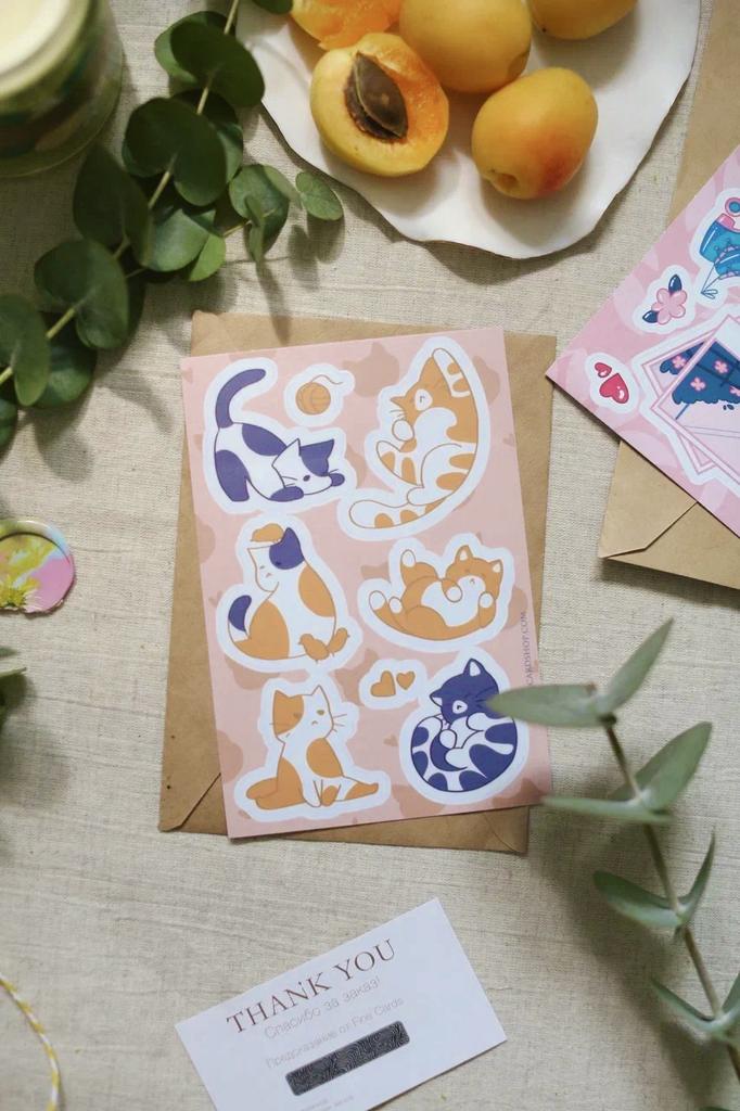 Стикеры А6 "Важные котики"