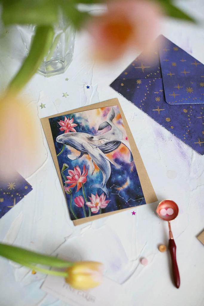 Почтовая открытка "Звездный кит"