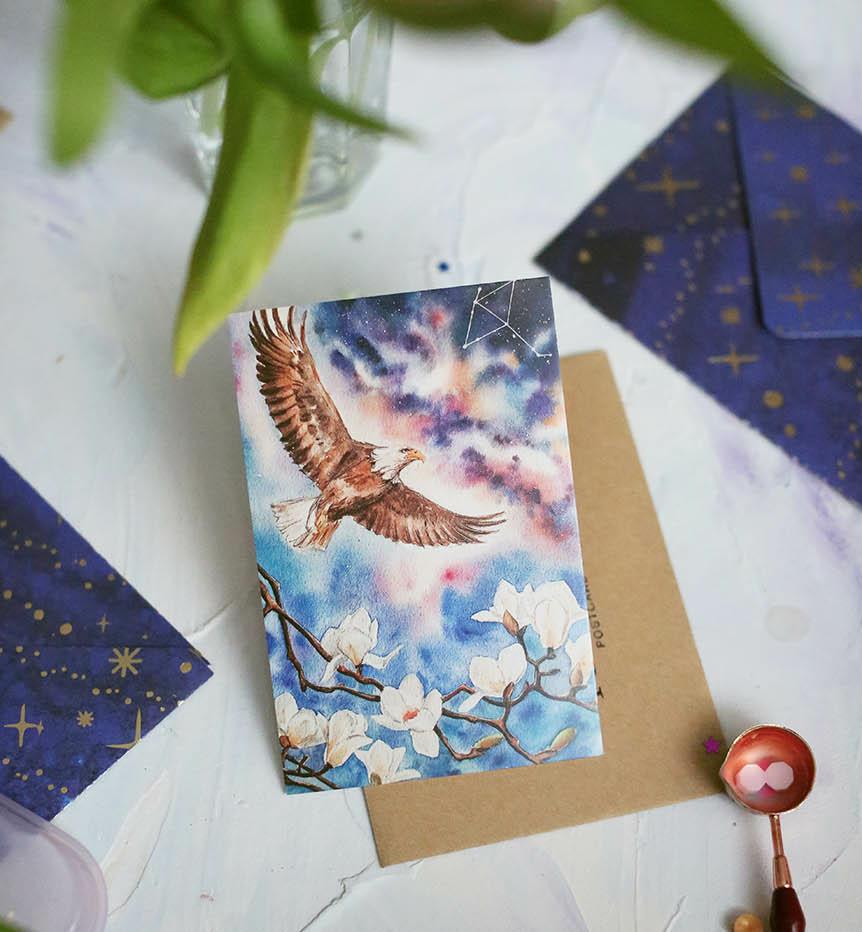 Почтовая открытка "Звездный орел"