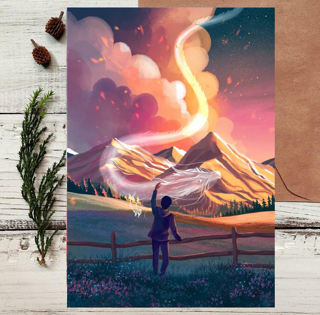 Почтовая открытка "Горный дракон"