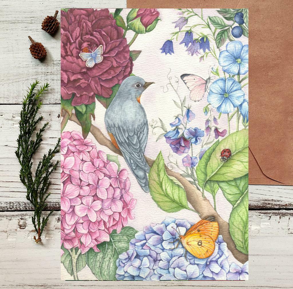 Почтовая открытка "Гортензии"