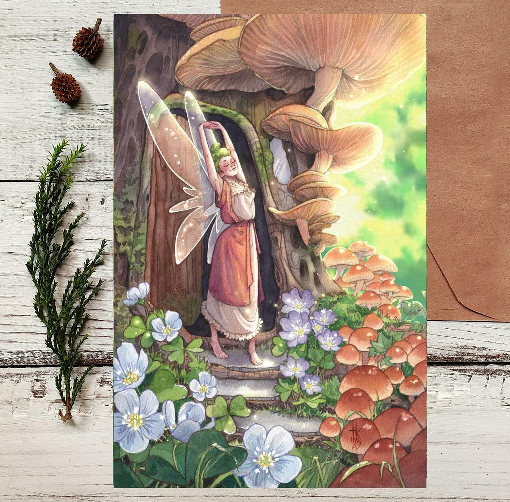 Почтовая открытка "Фея на опушке"