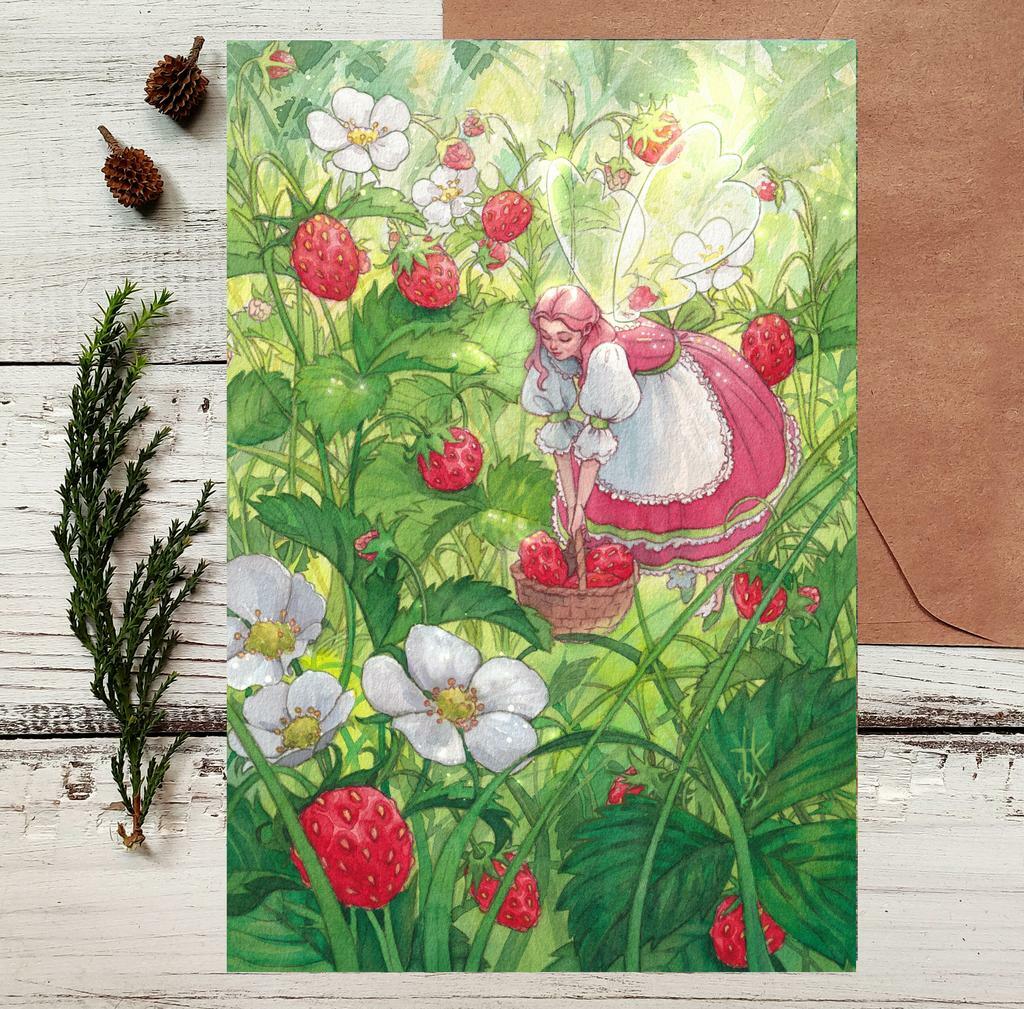 Почтовая открытка "Земляничная фея"