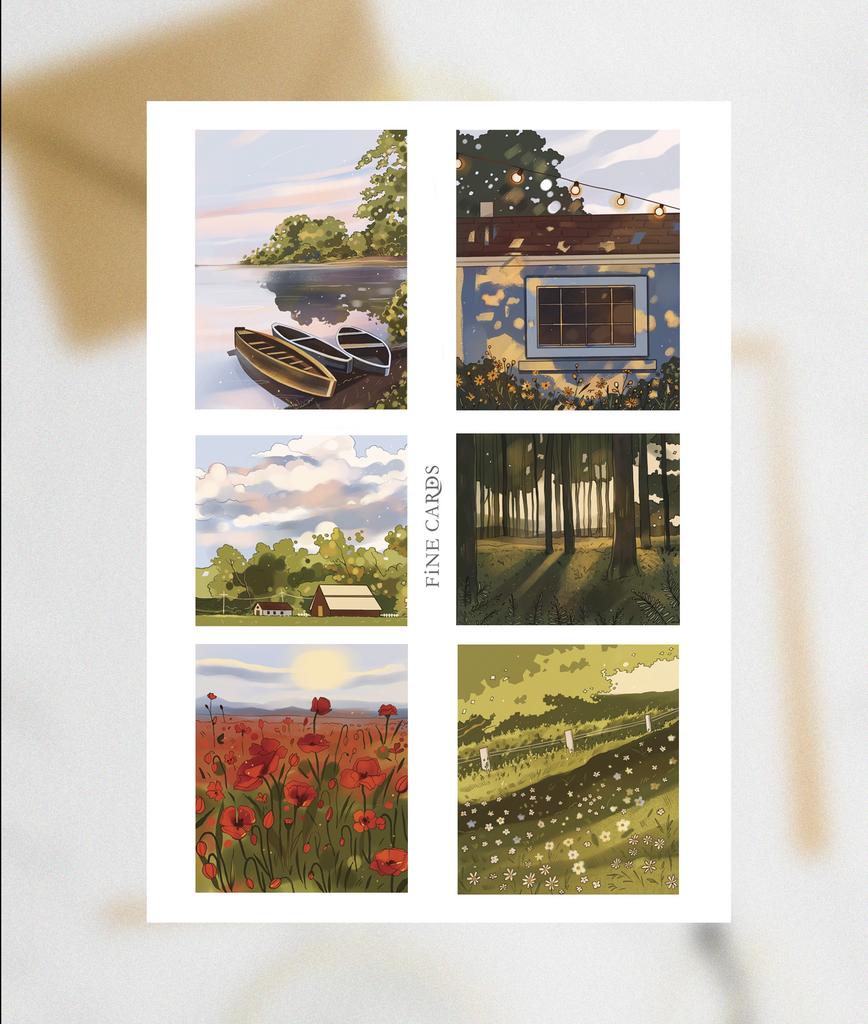 Стикеры А6 "Пейзажи"