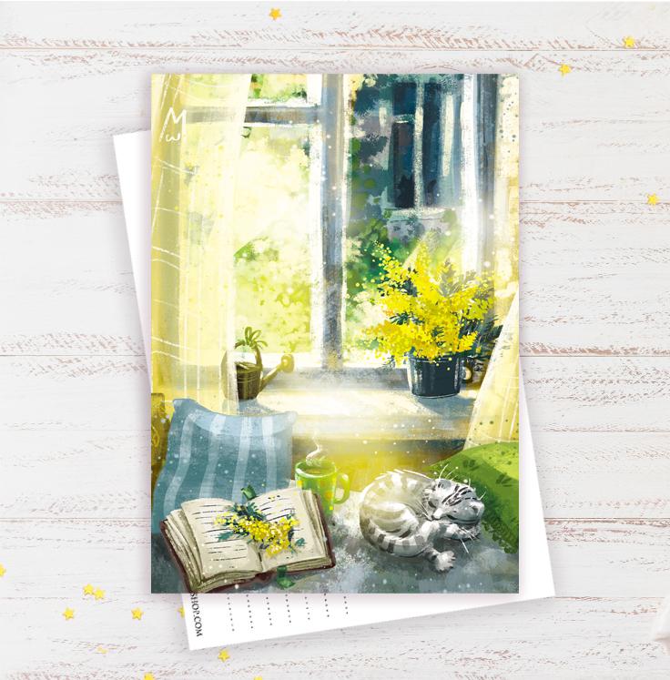 Открытка "Букет мимоз"