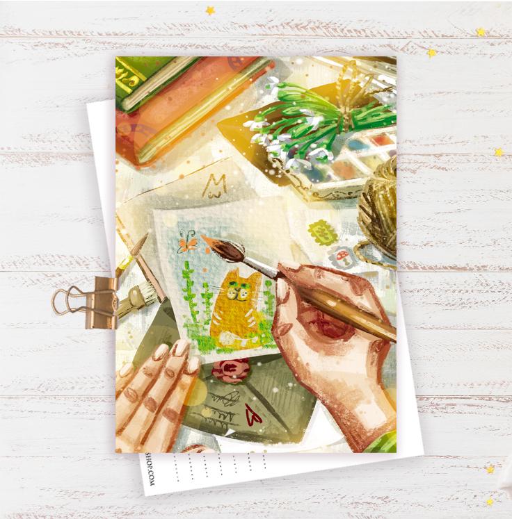 Открытка "Минуты творчества"