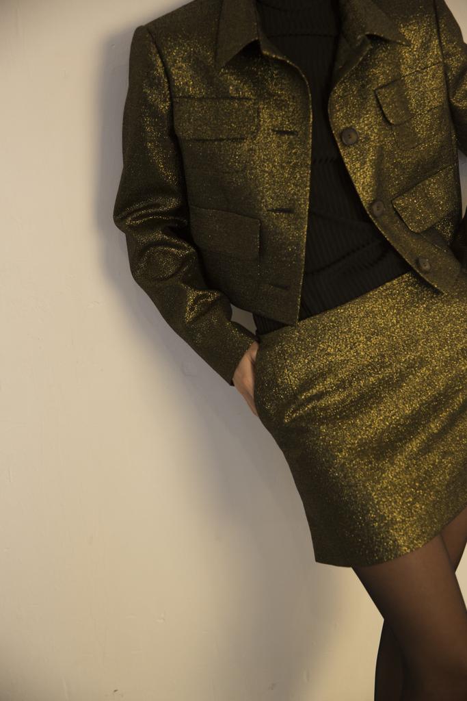 Юбка мини золотая
