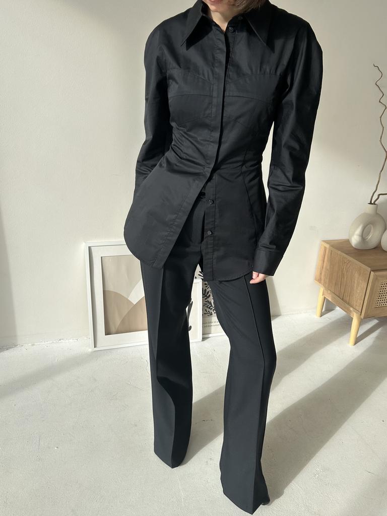 Корсетная блузка черная