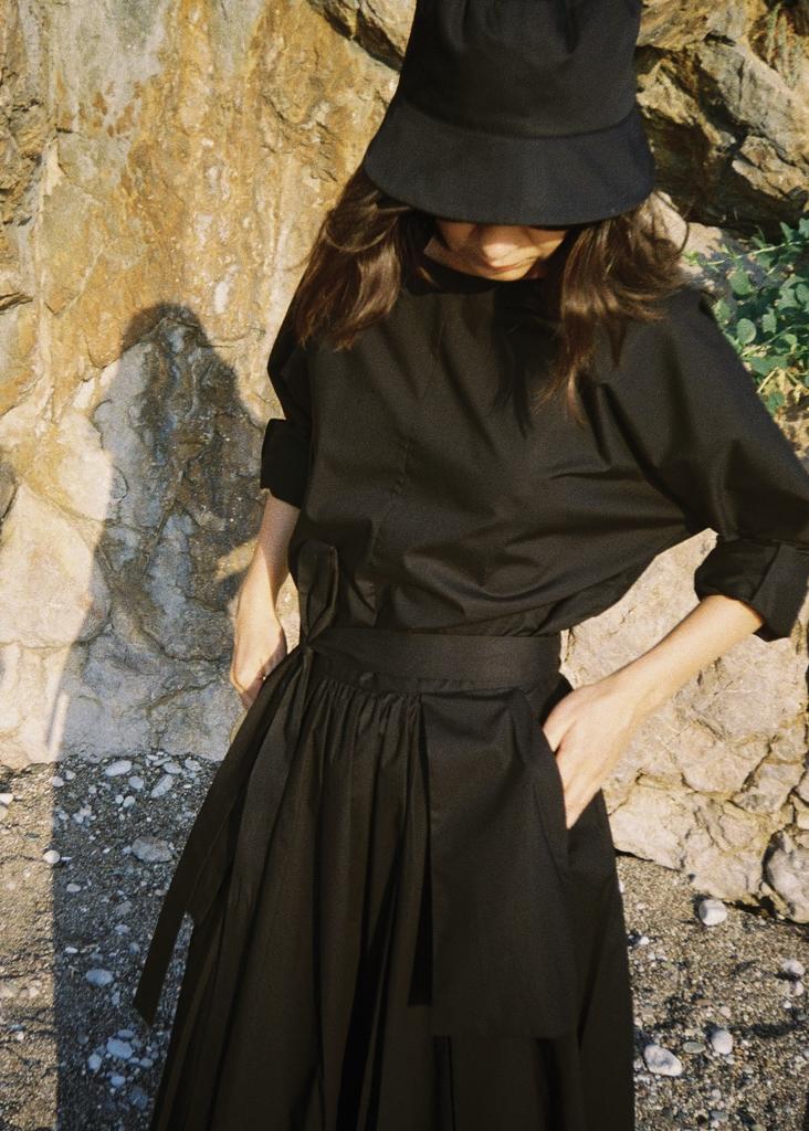 Лонгслив из  хлопка черный