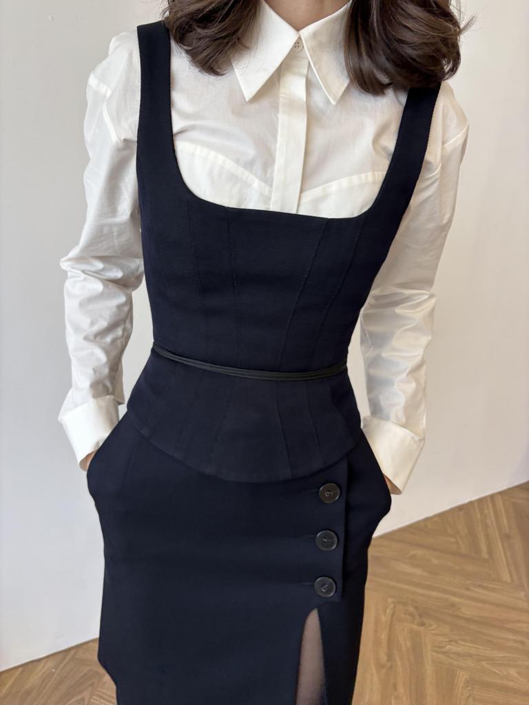 Топ-корсет темно-синий