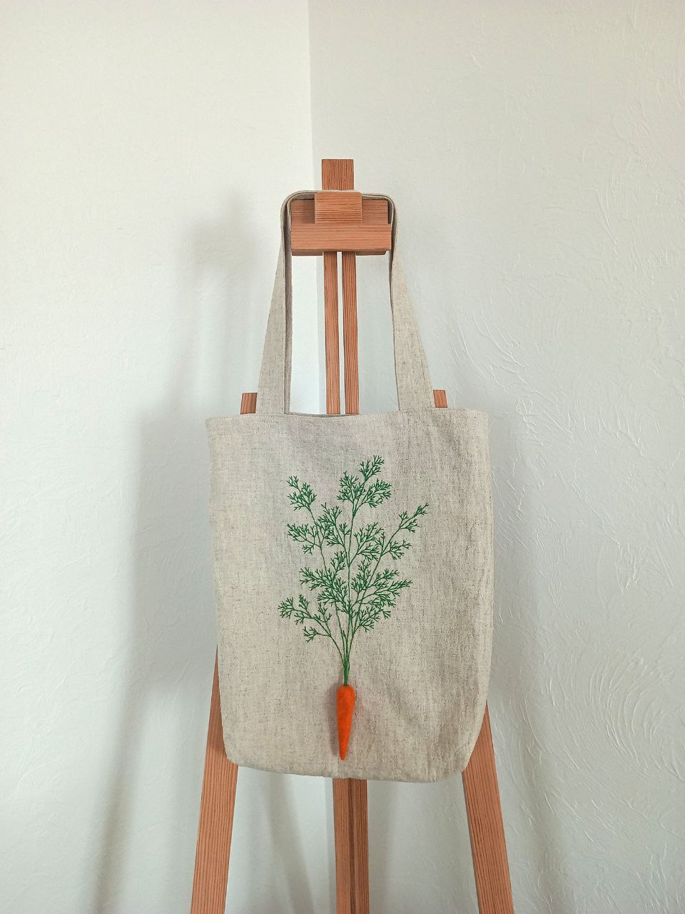 шоппер с вышивкой МОРКОВКА