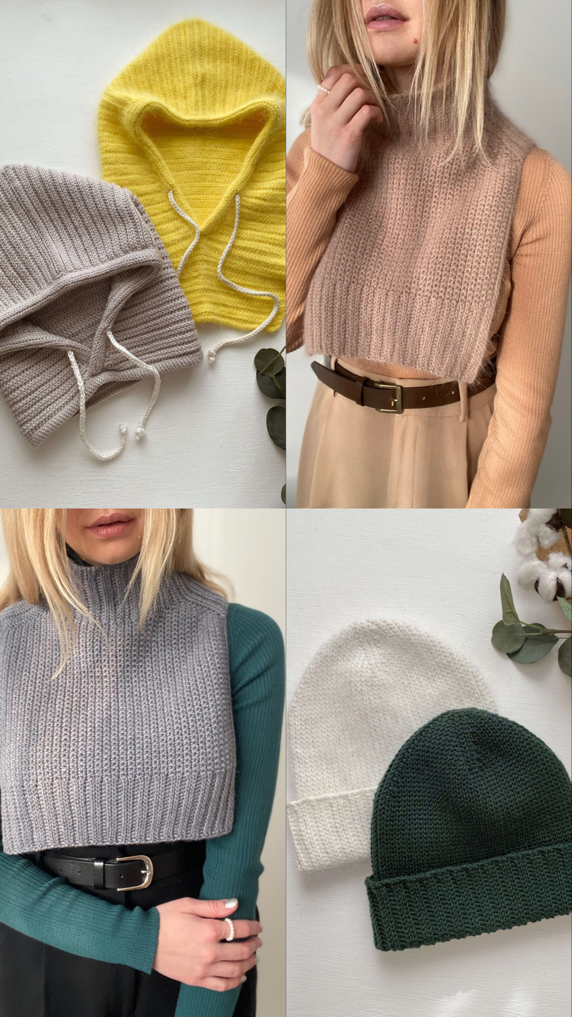 Комбо аксессуаров "Альба" (шапка, капор, манишка)