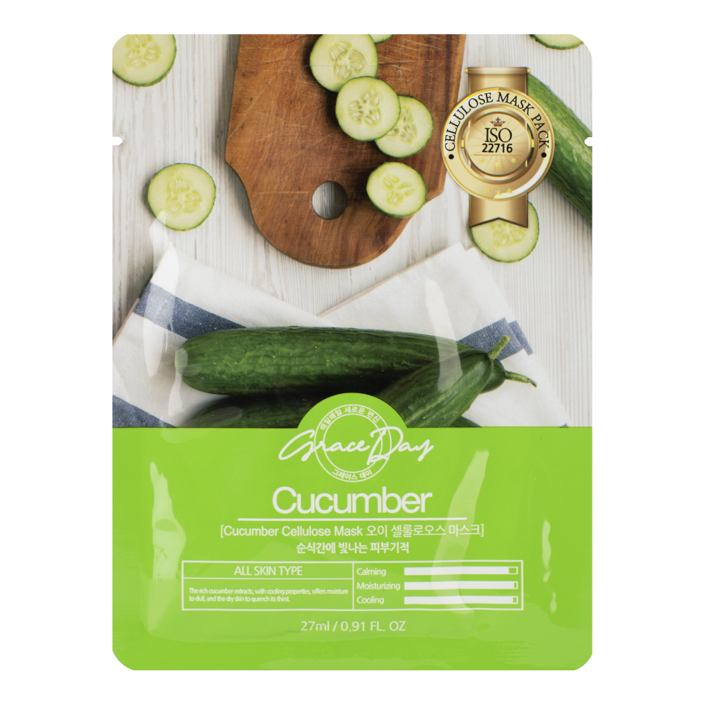 Тканевая маска с экстрактом огурца Grace Day Cucumber Cellulose Mask
