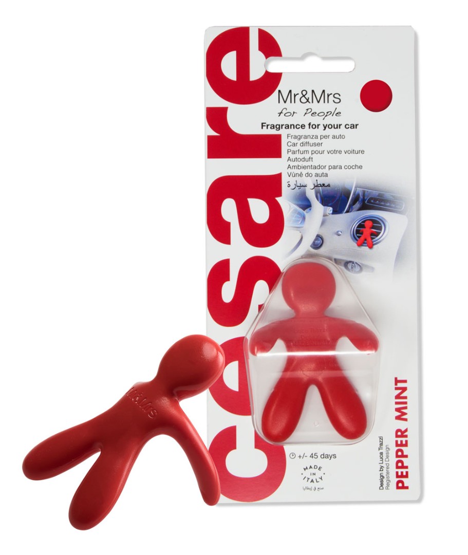 Дизайнерский ароматизатор для автомобиля CESARE PEPPERMINT | ПЕРЕЧНАЯ МЯТА красный в блистере