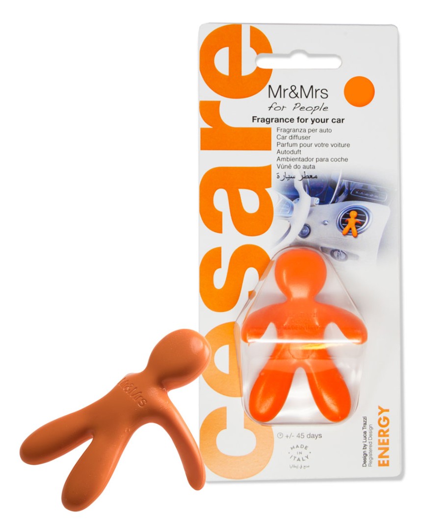 Дизайнерский ароматизатор для автомобиля CESARE ENERGY | ЭНЕРГИЯ оранжевый в блистере