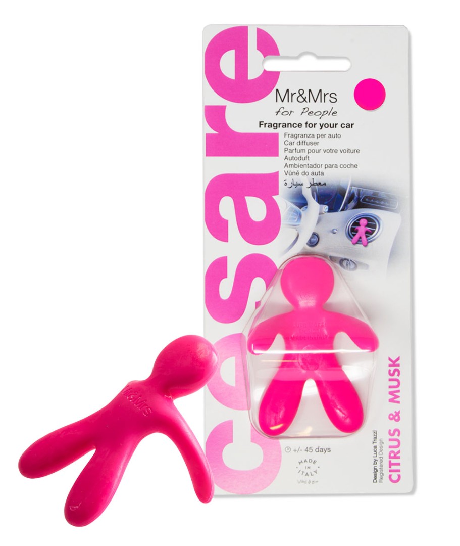 Дизайнерский ароматизатор для автомобиля CESARE CISTRUS&MUSK | ЦИТРУС и МУСКУС фуксия в блистере