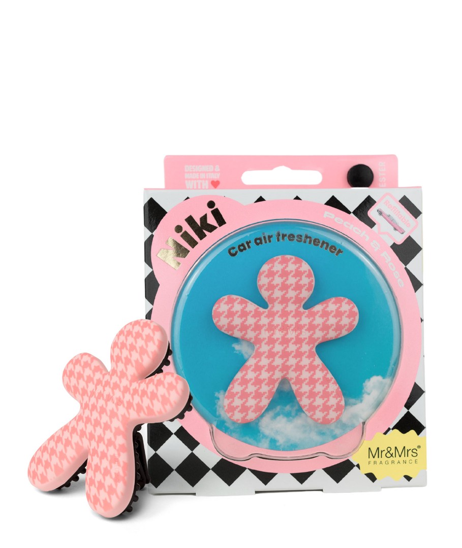 Дизайнерский ароматизатор для автомобиля PEACH & ROSE | ПЕРСИК И РОЗА бело-розовый