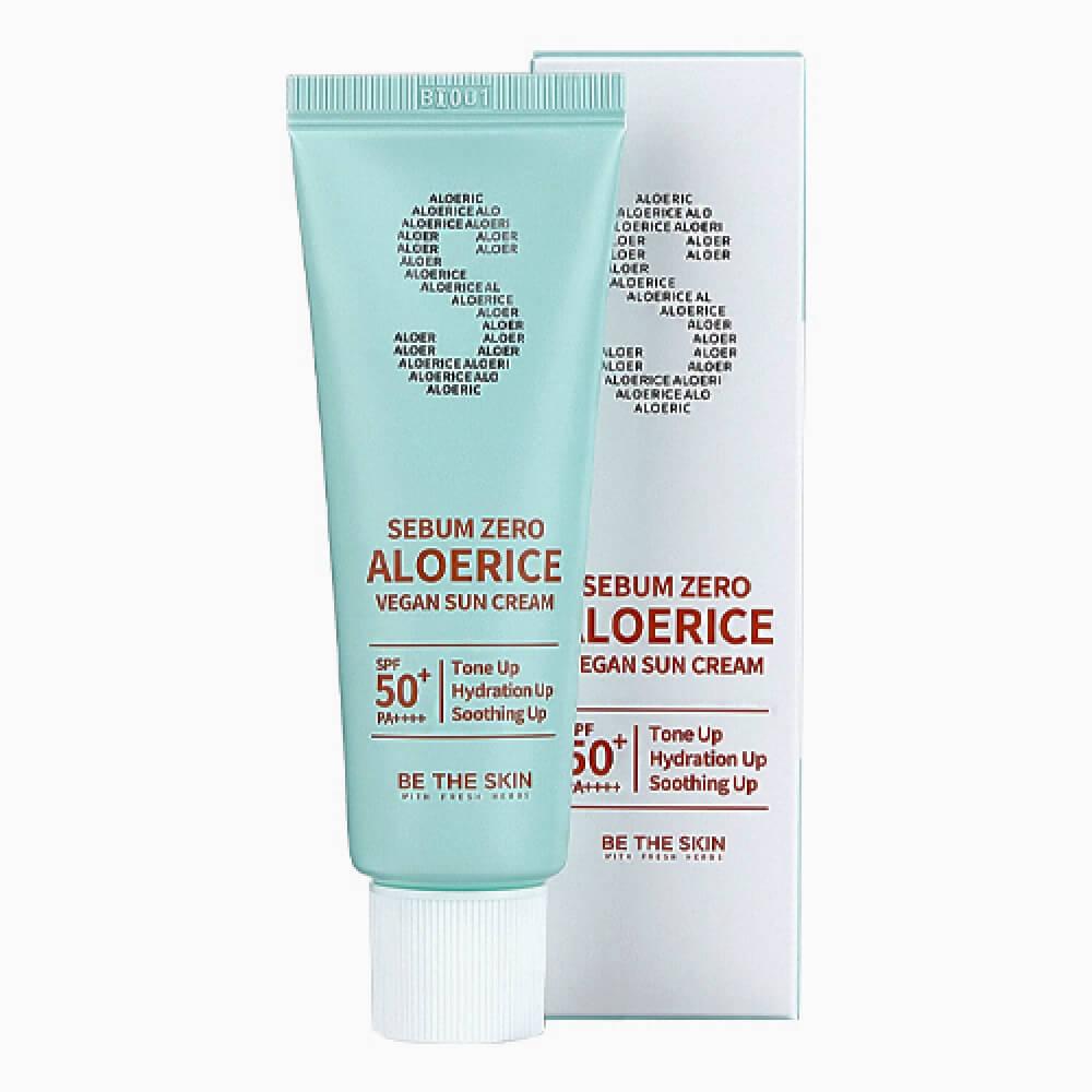 Себорегулирующий солнцезащитный крем Be The Skin Sebum Zero Aloerice Vegan Sun Cream SPF50+ PA++++