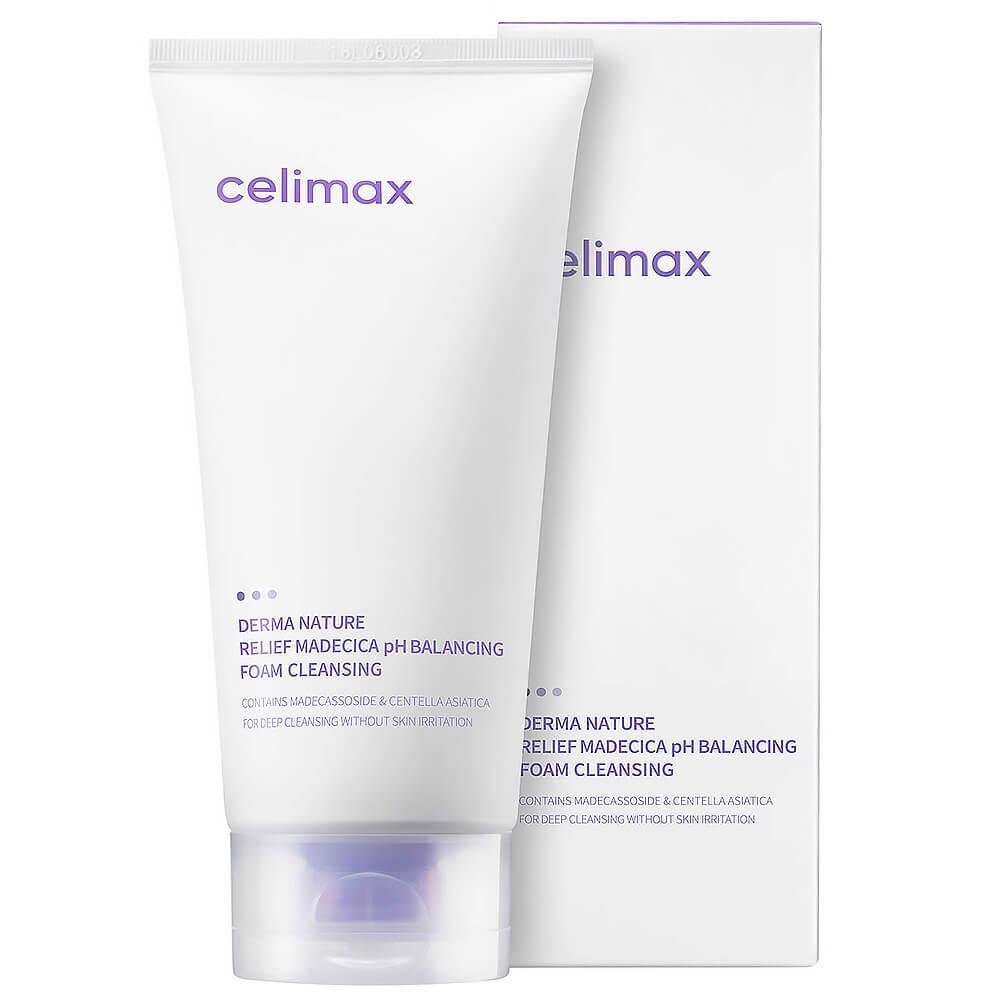 Слабокислотная очищающая пенка Celimax Derma Nature Relief Madecica pH Balancing Foam Cleansing