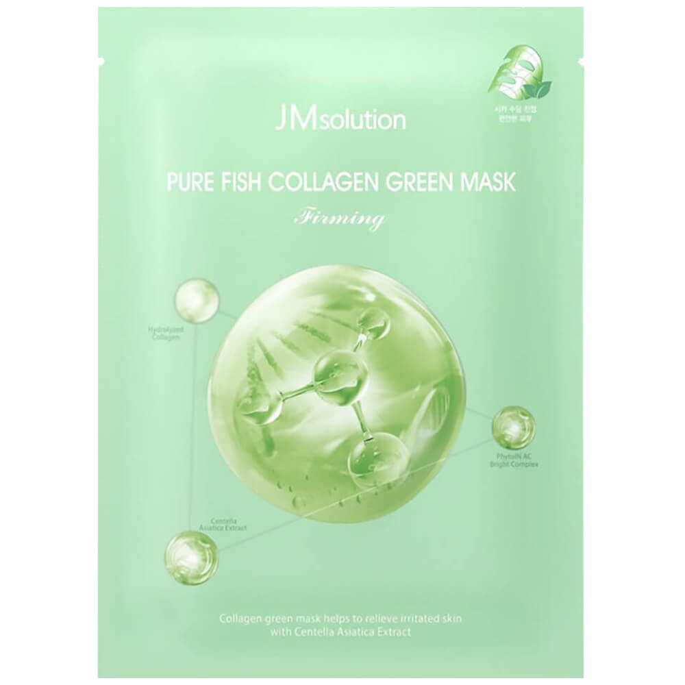 Успокаивающая маска с коллагеном JMsolution Pure Fish Collagen Green Mask Firming