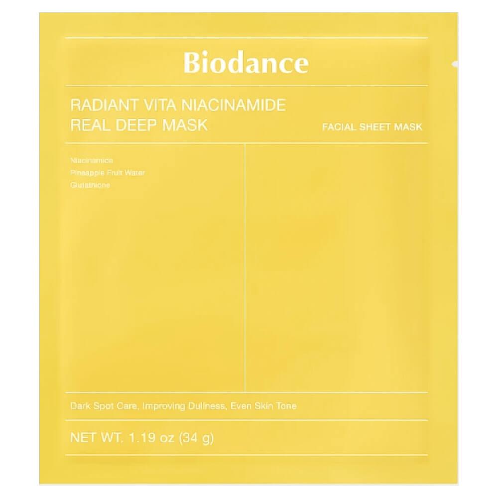 Гидрогелевая маска с ниацинамидом для сияния кожи Biodance Radiant Vita Niacinamide Real Deep Mask