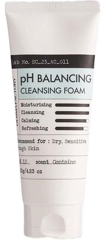 Derma Factory Мягкая пенка для умывания pН-баланс с пантенолом, pH Balancing Cleansing Foam