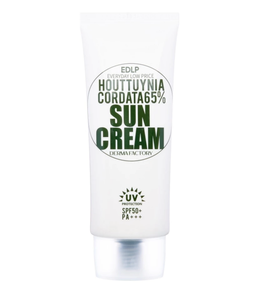 Derma Factory Солнцезащитный крем с экстрактом хауттюйнии, Houttuynia Cordata 65% Sun Cream SPF50+ PA+++