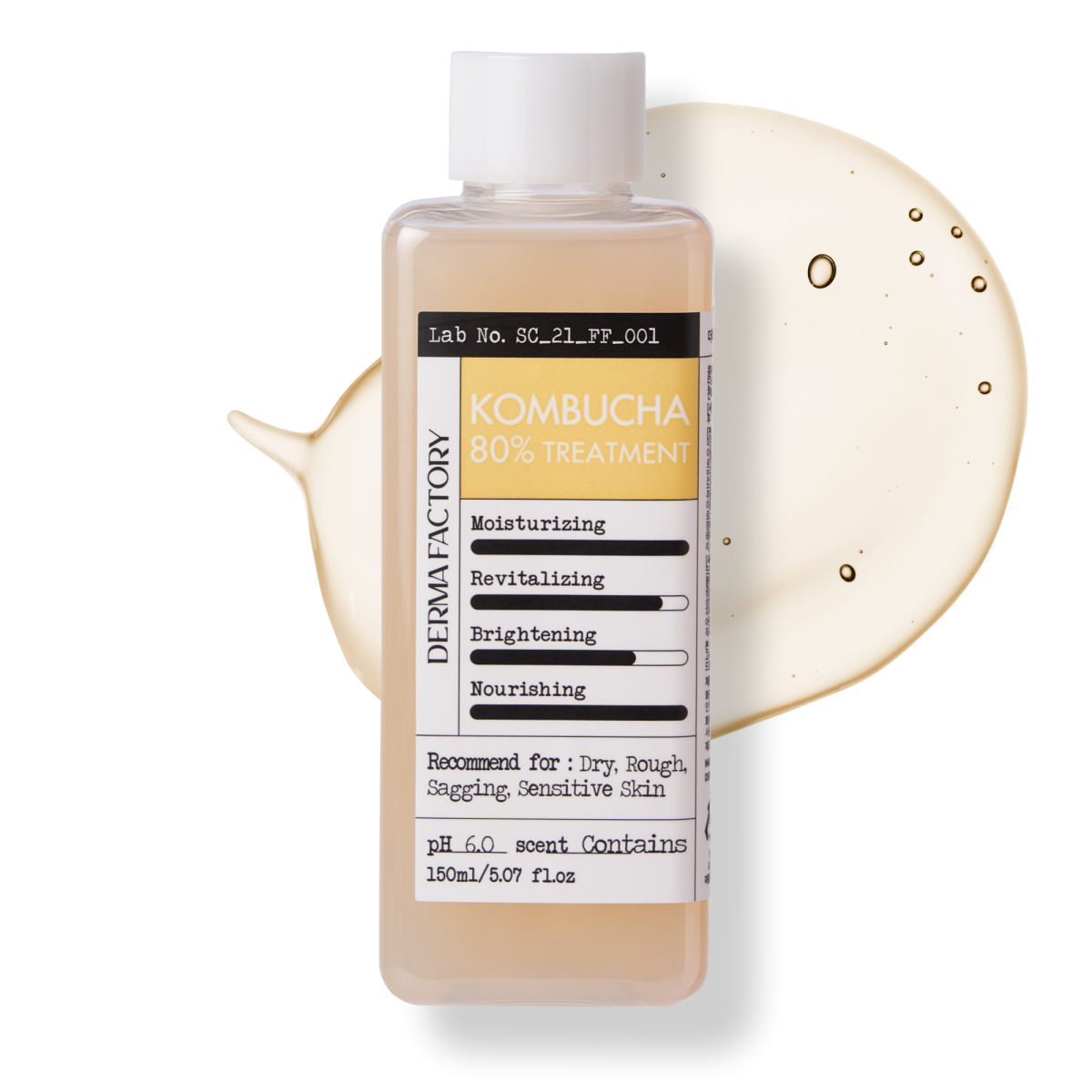 Derma Factory Питательная тонер-эссенция с 80% чаем комбуча, Kombucha 80% Treatment