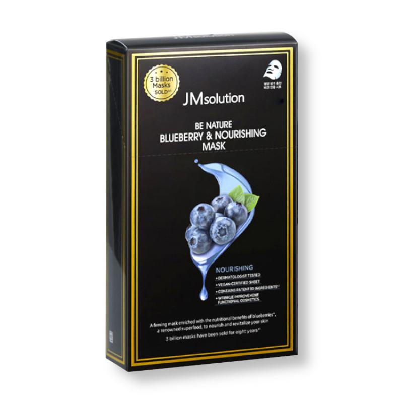 JMsolution Тканевая маска для лица с черникой и питательным эффектом Be Nature Blueberry & Nourishing Mask