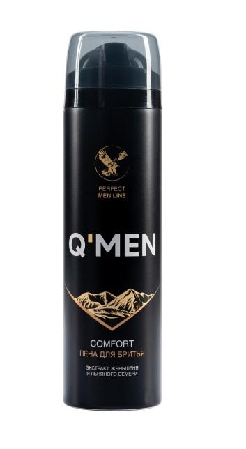 Q'MEN - Пена для бритья Comfort с экстратом Женьшеня и Льняного семени
