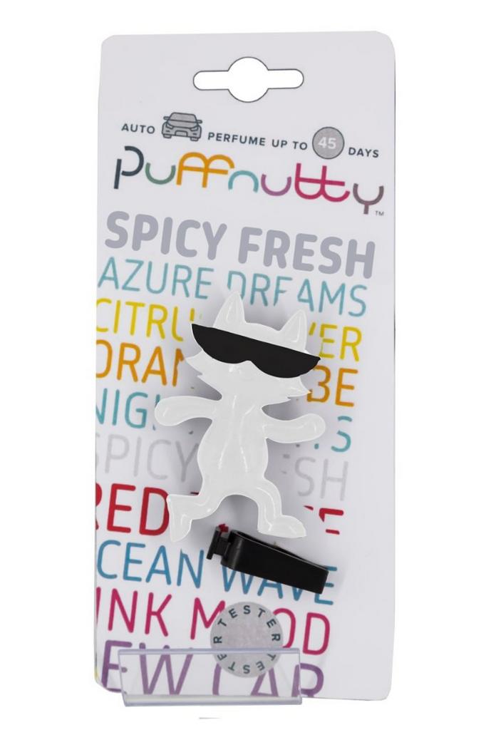 Ароматизатор для автомобиля PUFFNUTTY белый с ароматом SPICY FRESH | СВЕЖЕСТЬ СПЕЦИЙ