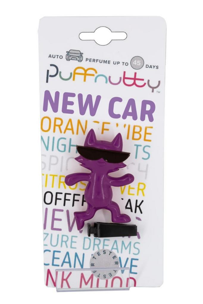 Ароматизатор для автомобиля PUFFNUTTY фиолетовый с ароматом NEW CAR | НОВАЯ МАШИНА