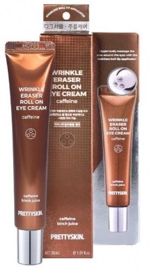 Pretty Skin / PrettySkin Крем-роллер для век антивозрастной с кофеином Wrinkle Eraser Roll On Eye Cream Caffeine, 30 мл
