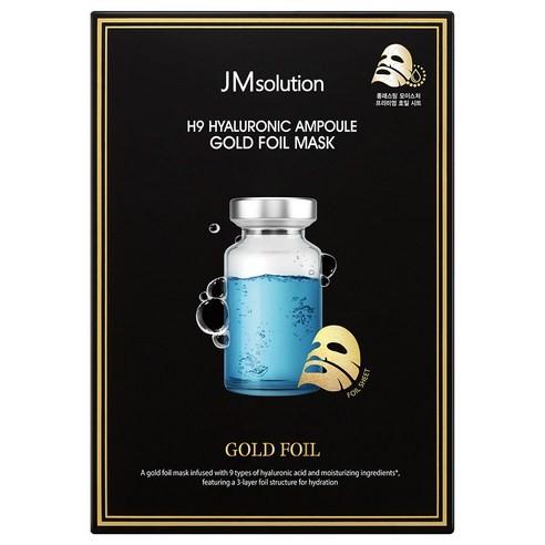 JM SOLUTION H9 HYALURONIC AMPOULE GOLD FOIL MASK Увлажняющая ампульная тканева маска с коллоидным золотом гиалуроновой кислотой