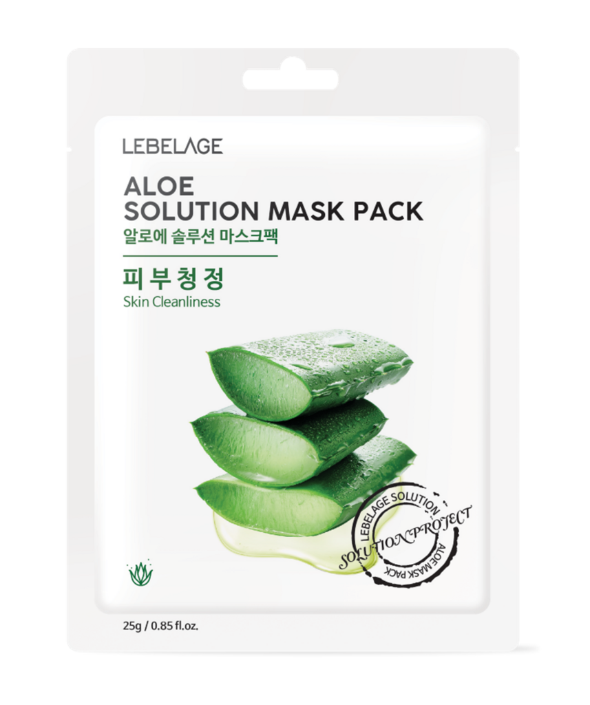 LEBELAGE ALOE SOLUTION MASK PACK Тканевая маска с алоэ