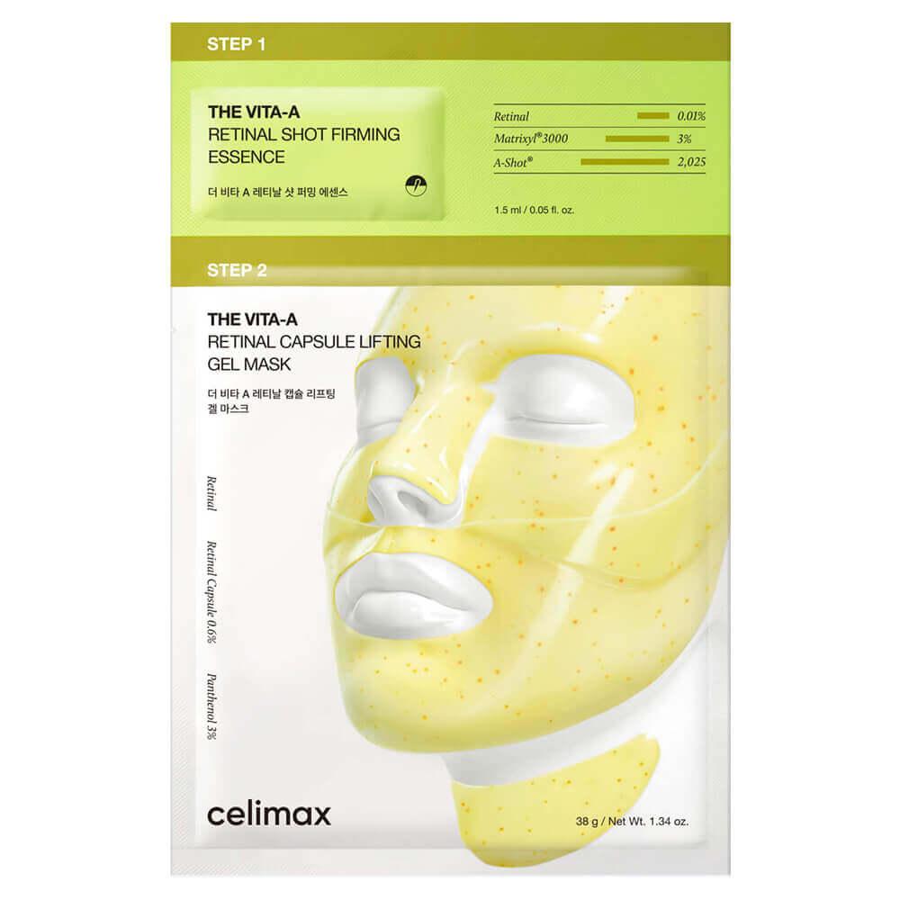 Двухступенчатый набор с ретиналем и микроиглами Celimax The Vita-A Retinal Shot 2-step Gel Mask