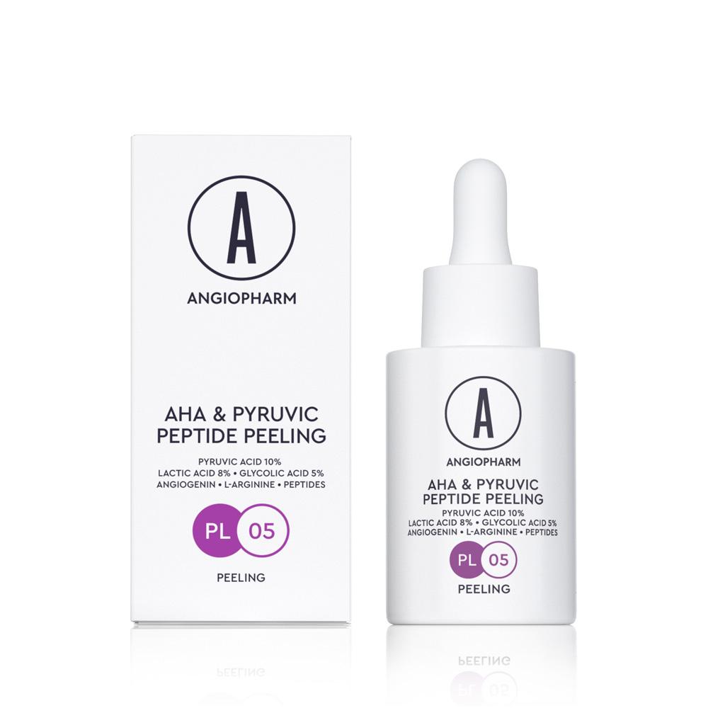 Angiopharm АHA-ПИЛИНГ С ПЕПТИДАМИ И ПИРОВИНОГРАДНОЙ КИСЛОТОЙ рН 3.5-4.0, 30 МЛ
