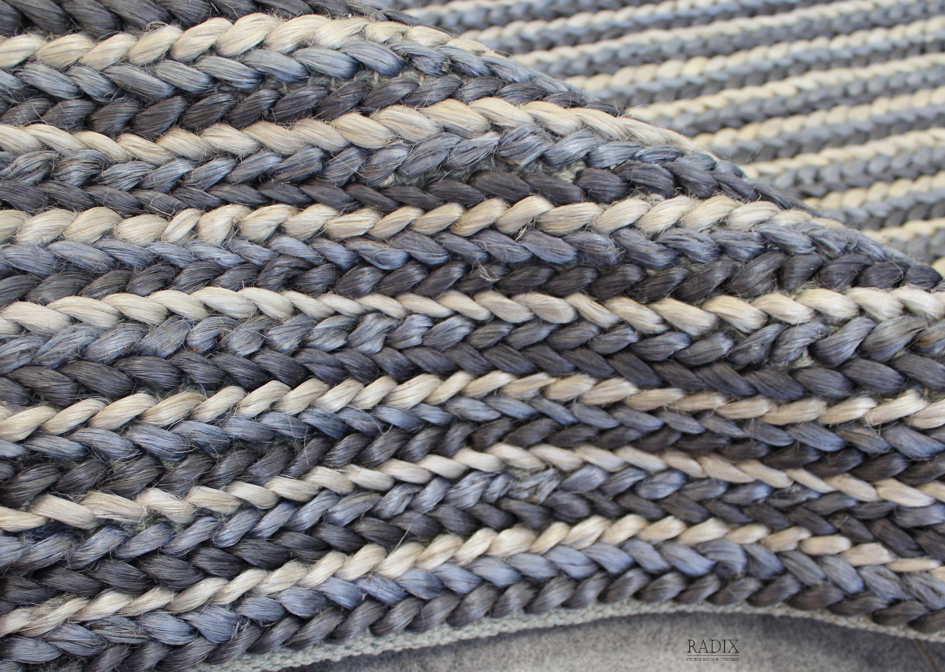 Ковер из джута Plait Navy 80х150 см (039)