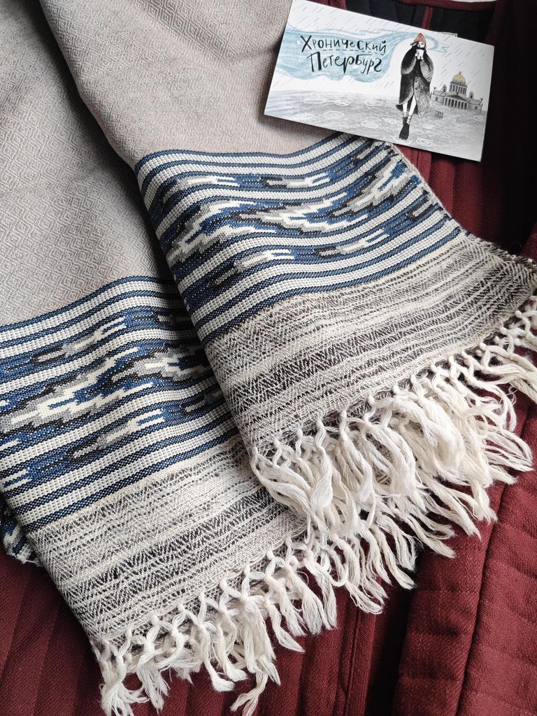 Шарф из шерсти мериноса Жемчужный Песок