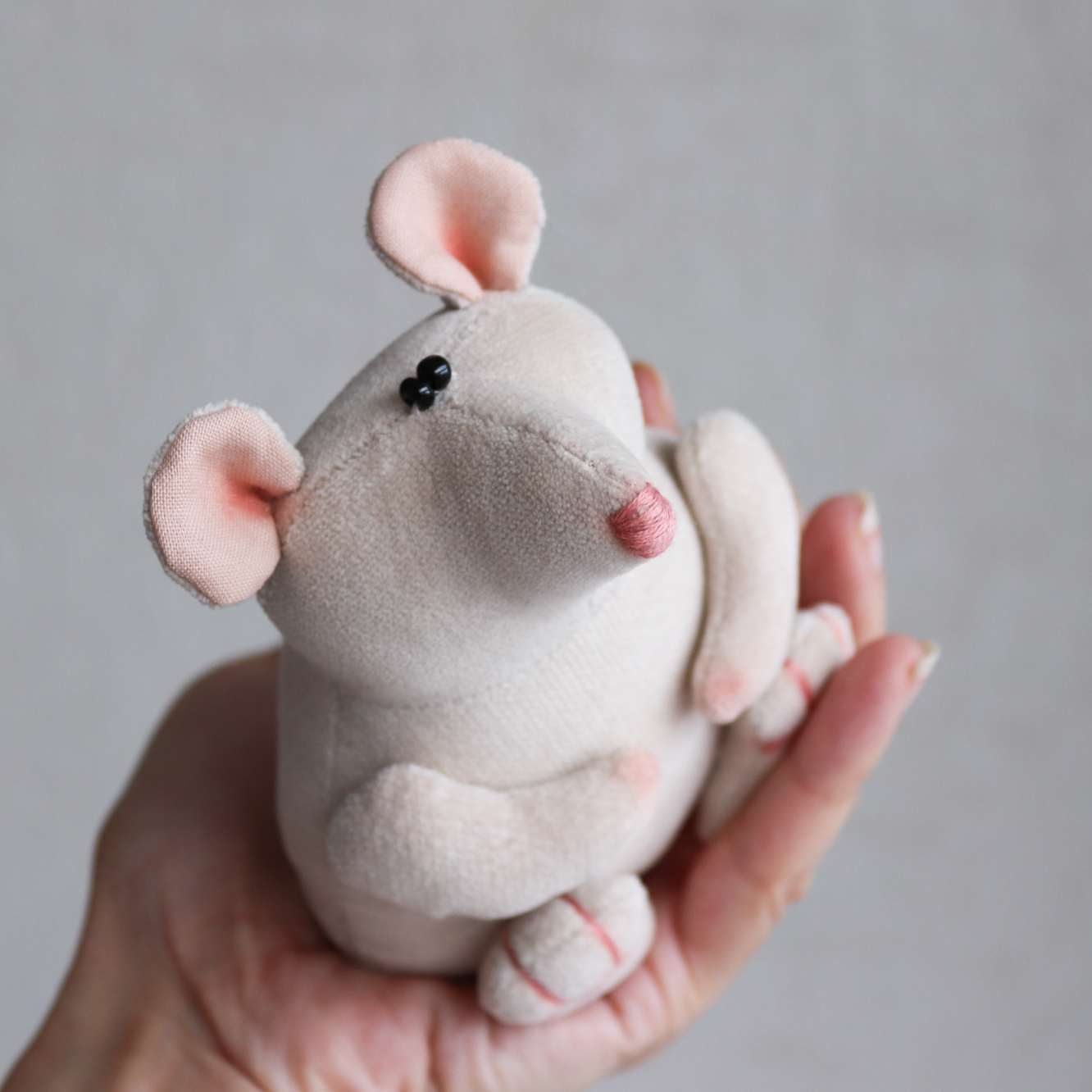 Мышь Зефир. Авторская текстильная игрушка.