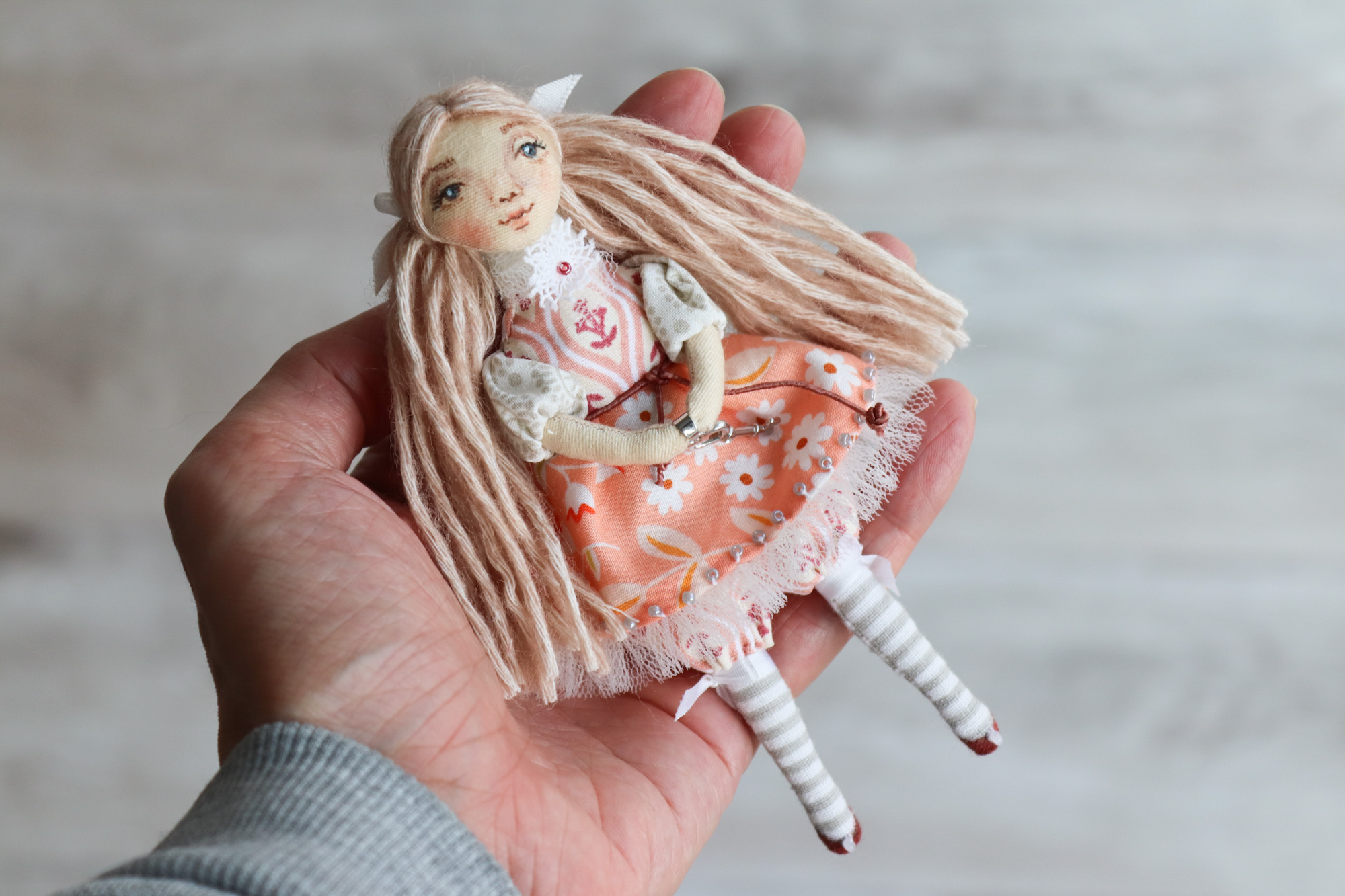 Ключик. Елочная игрушка. Авторская текстильная кукла