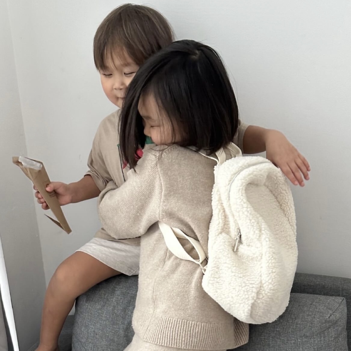 Рюкзак из эко-меха тедди