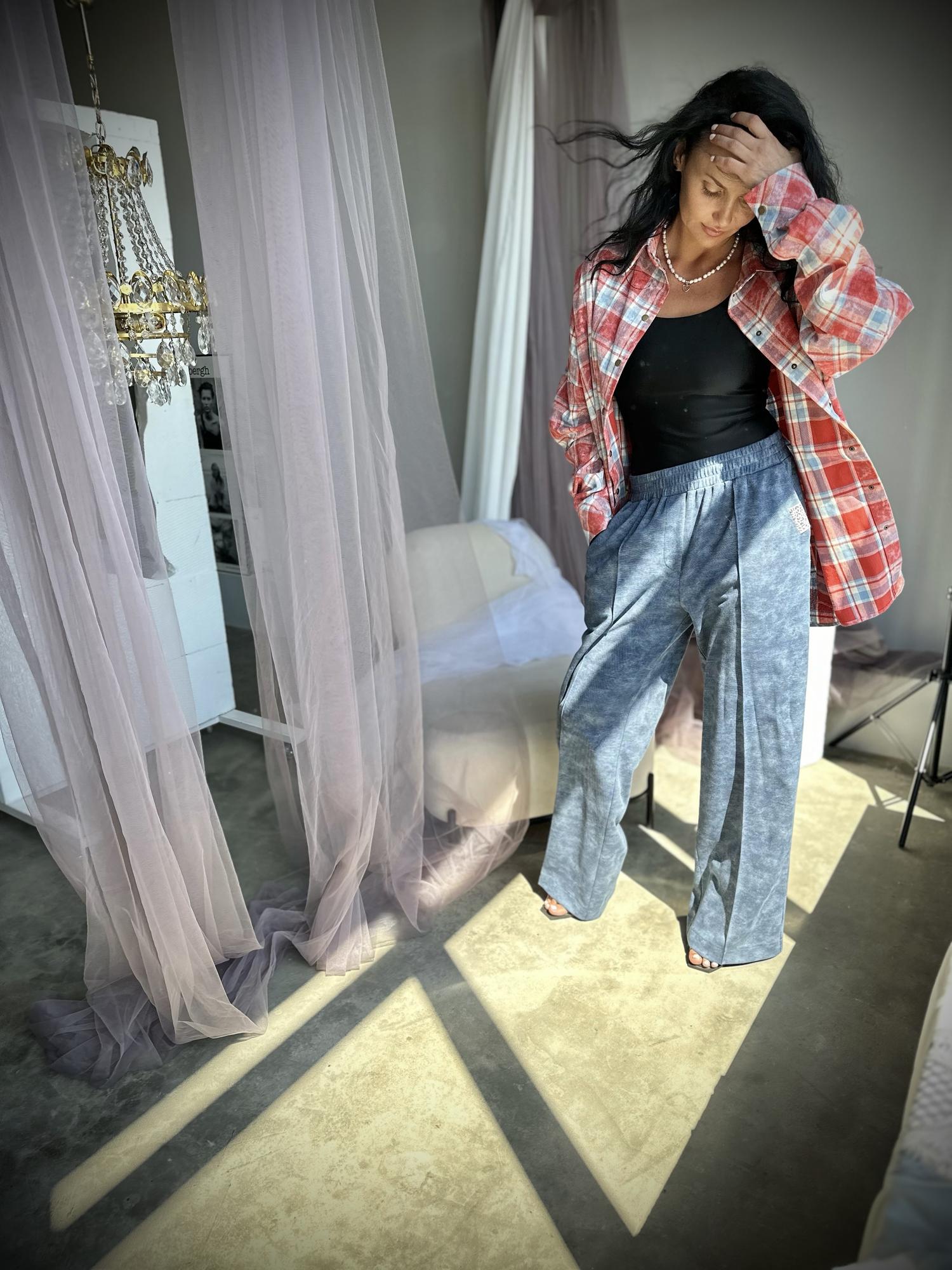 Рубашка варенка, деним алый