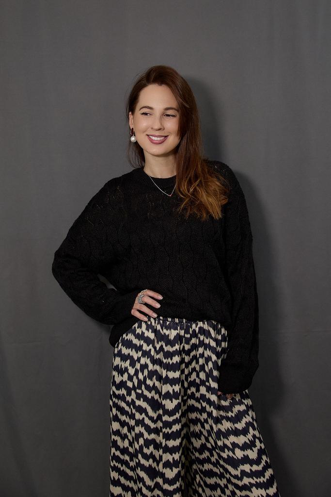 Джемпер черный из  кашемира и мохера