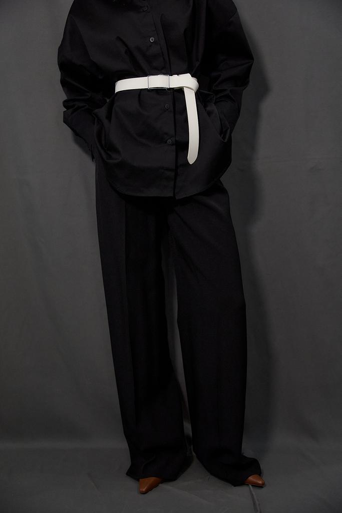 Брюки-палаццо черные  из вискозы умеренной ширины тонкие