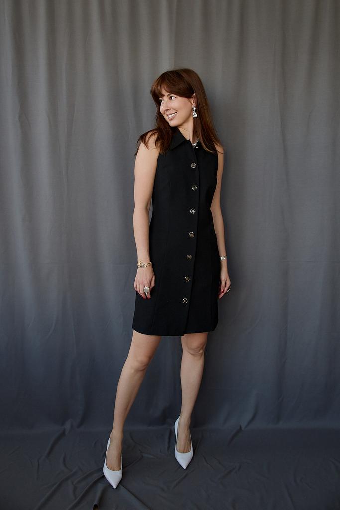 Платье жилет черное мини